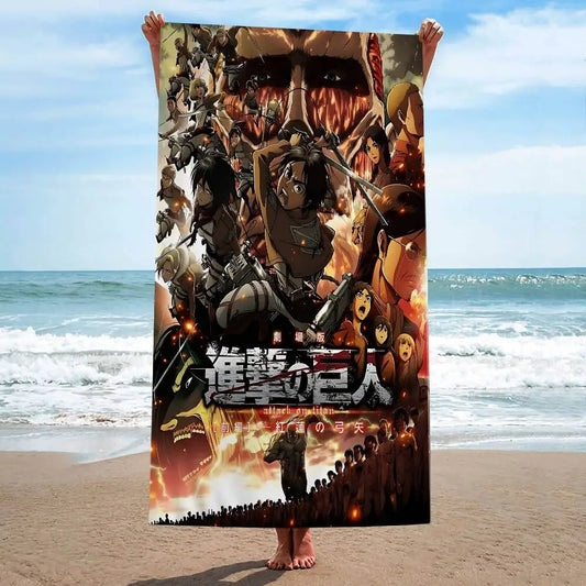 Attack on Titan Final Season Tapestry Towel – Soft Microfiber Beach & Sports Use