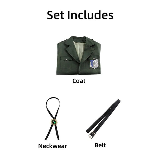 Attack on Titan Levi Cosplay Costume – Scouting Legion Trench Coat