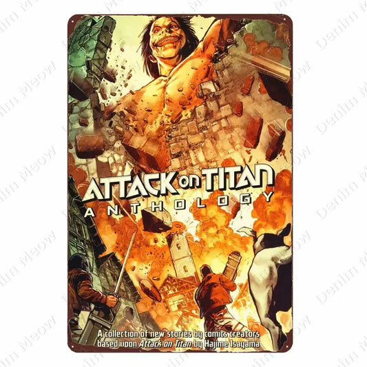 Attack on Titan Metal Tin Sign – Vintage Wall Art for Home Decor