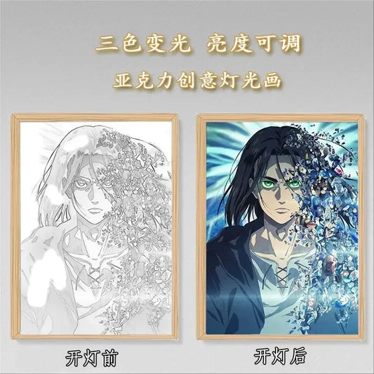 Attack On Titan Eren & Levi Light Frame – Anime LED Night Lamp