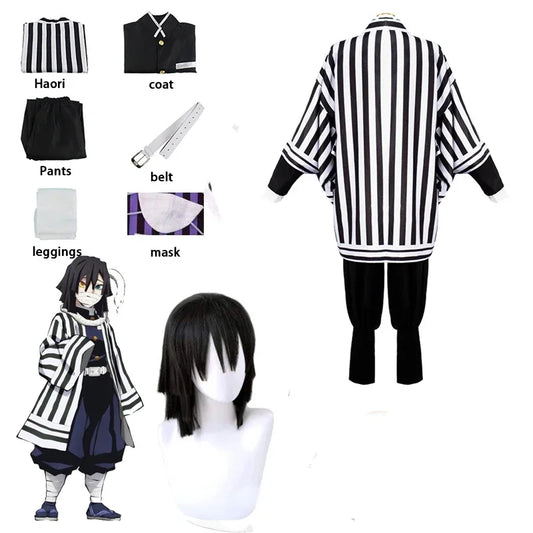 Iguro Obanai Cosplay Costume – Demon Slayer Haori, Kimono & Wig Set