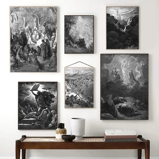 Greek Mythology Poster – Vintage Black & White Canvas Wall Art