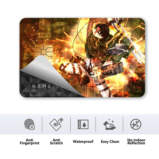 Levi Ackerman Card Skin – Matte Sticker for Credit & Debit Cards