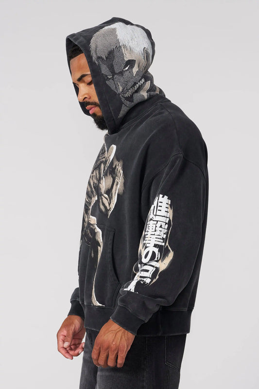 Attack on Titan Graphic Hoodie – Men’s Grunge Streetwear Oversized Sweatshirt