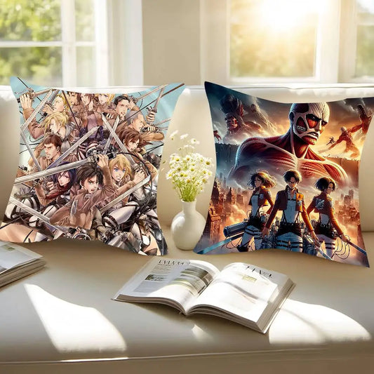 Attack on Titan Pillow Cover – Removable All-Season Linen Cushion Case
