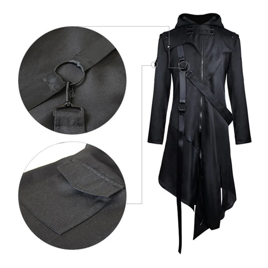 Men’s Gothic Hooded Jacket – Halloween Cosplay Costume