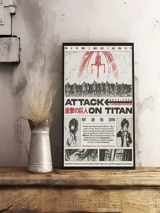 Attack on Titan Manga Poster – Waterproof Sticky Wall Art for Home Decor