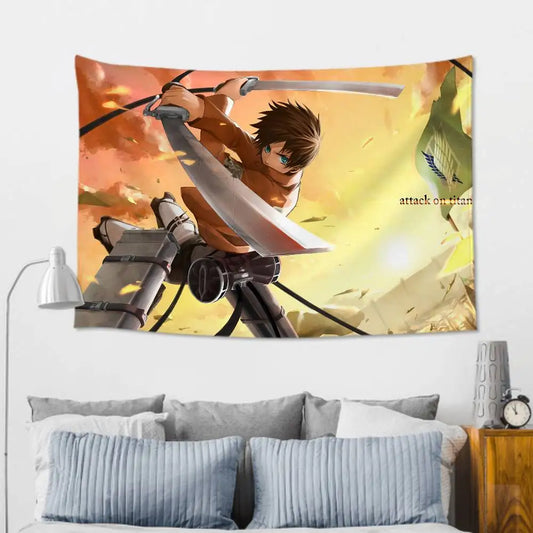 Vibrant Attack on Titan Tapestry – Perfect for Room & Party Decor