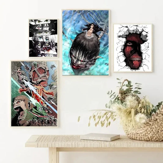 Attack on Titan Poster – Japanese Anime Canvas Wall Art Decor
