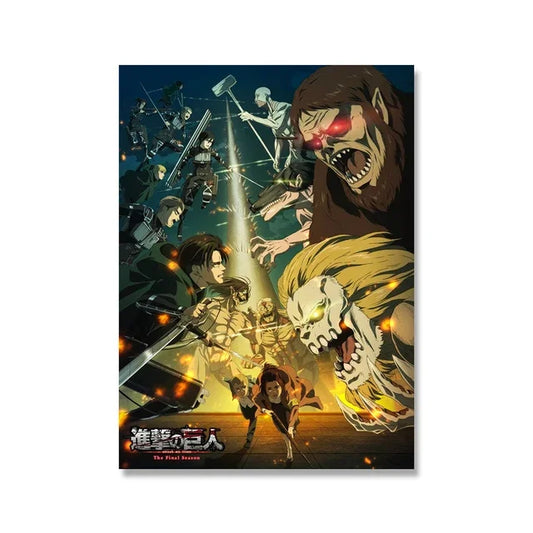 Attack on Titan Poster – Japanese Cartoon Canvas for Nordic Modern Decor