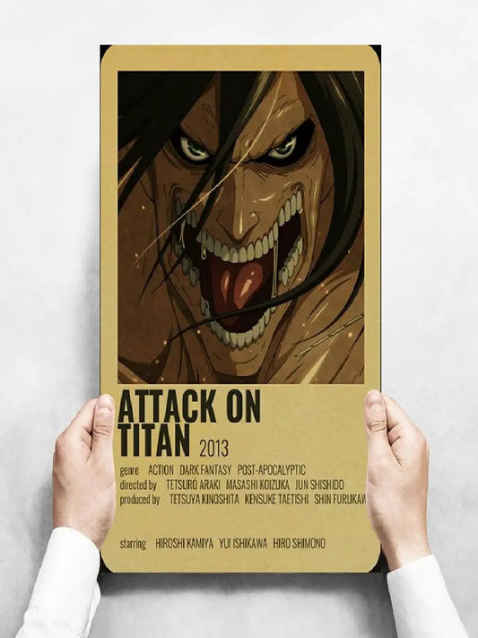 Attack on Titan Vintage Kraft Paper Poster – DIY Wall Decor