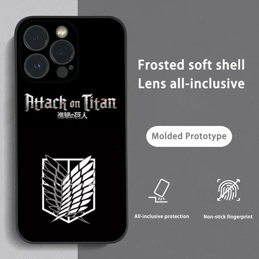Anime Attack on Titan Phone Case – Frosted Soft Shell for iPhone