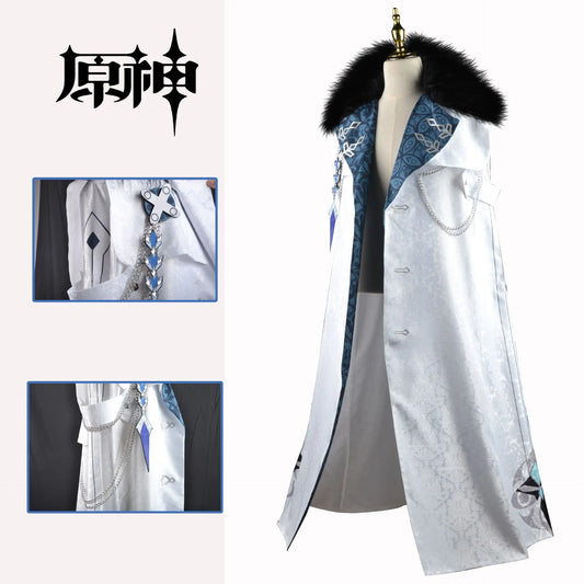 Fatui Harbinger Arlecchino Cosplay Costume – Columbina Cloak & Coat