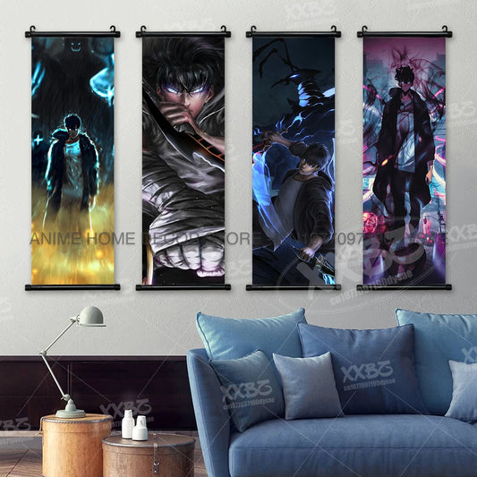 Solo Leveling Scroll Poster – Anime Wall Art Hanging Painting