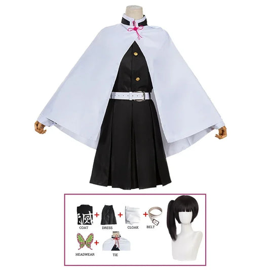 Kanao Tsuyuri Cosplay Costume – Kimono Dress with Wig & Butterfly Headdress