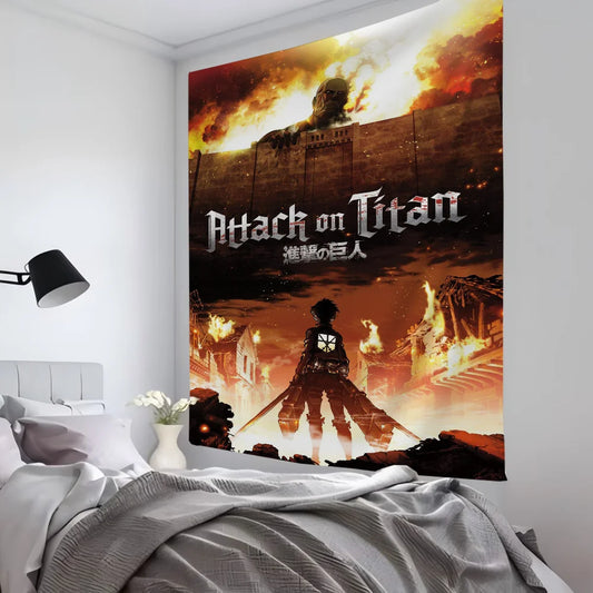 Attack on Titan Colorful Tapestry – Anime Wall Hanging Decor