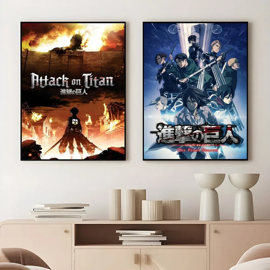 Attack on Titan Poster – Waterproof Sticky Wall Art for Home & Bar Decor