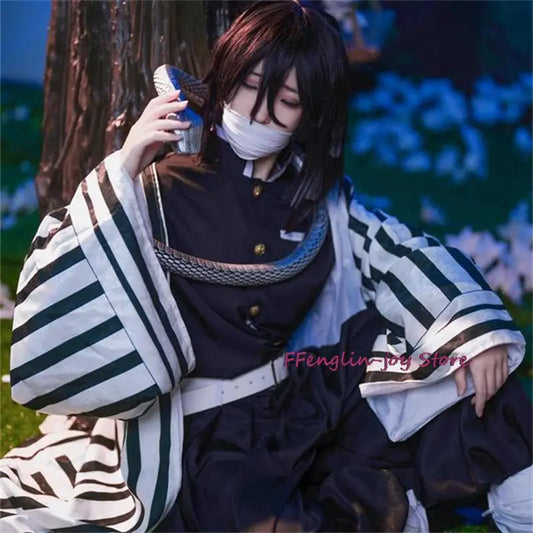Anime Iguro Obanai Kimono Wig and Costume Set