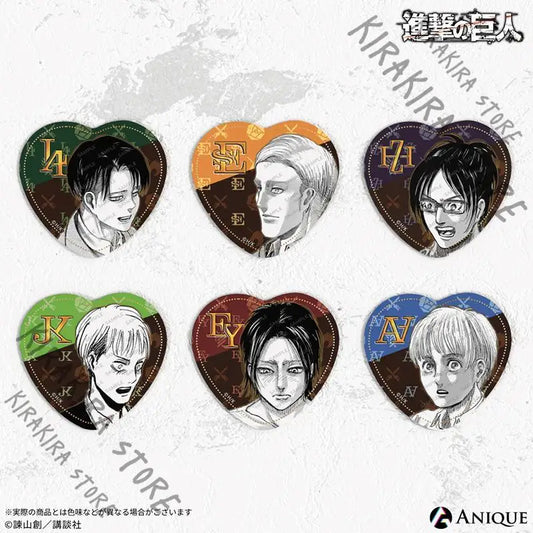 Attack on Titan Heart-Shaped Badge – Reiner Braun & Hange Zoe