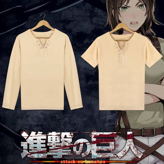 Attack on Titan Long Sleeve T-Shirt – Eren & Mikasa Cosplay Streetwear