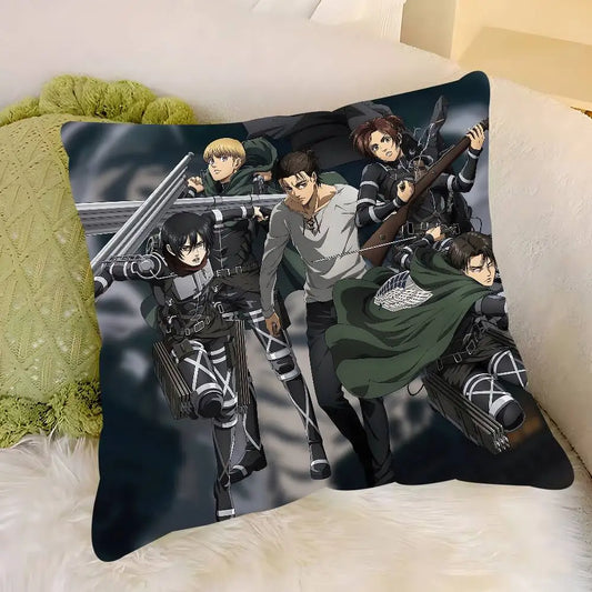 Attack on Titan Pillow Cover – Removable All-Season Linen Cushion Case