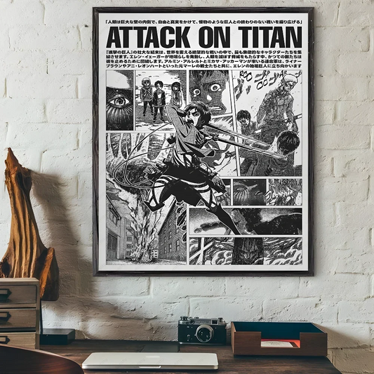 Attack on Titan Manga Poster – Waterproof Sticky Wall Art for Home Decor